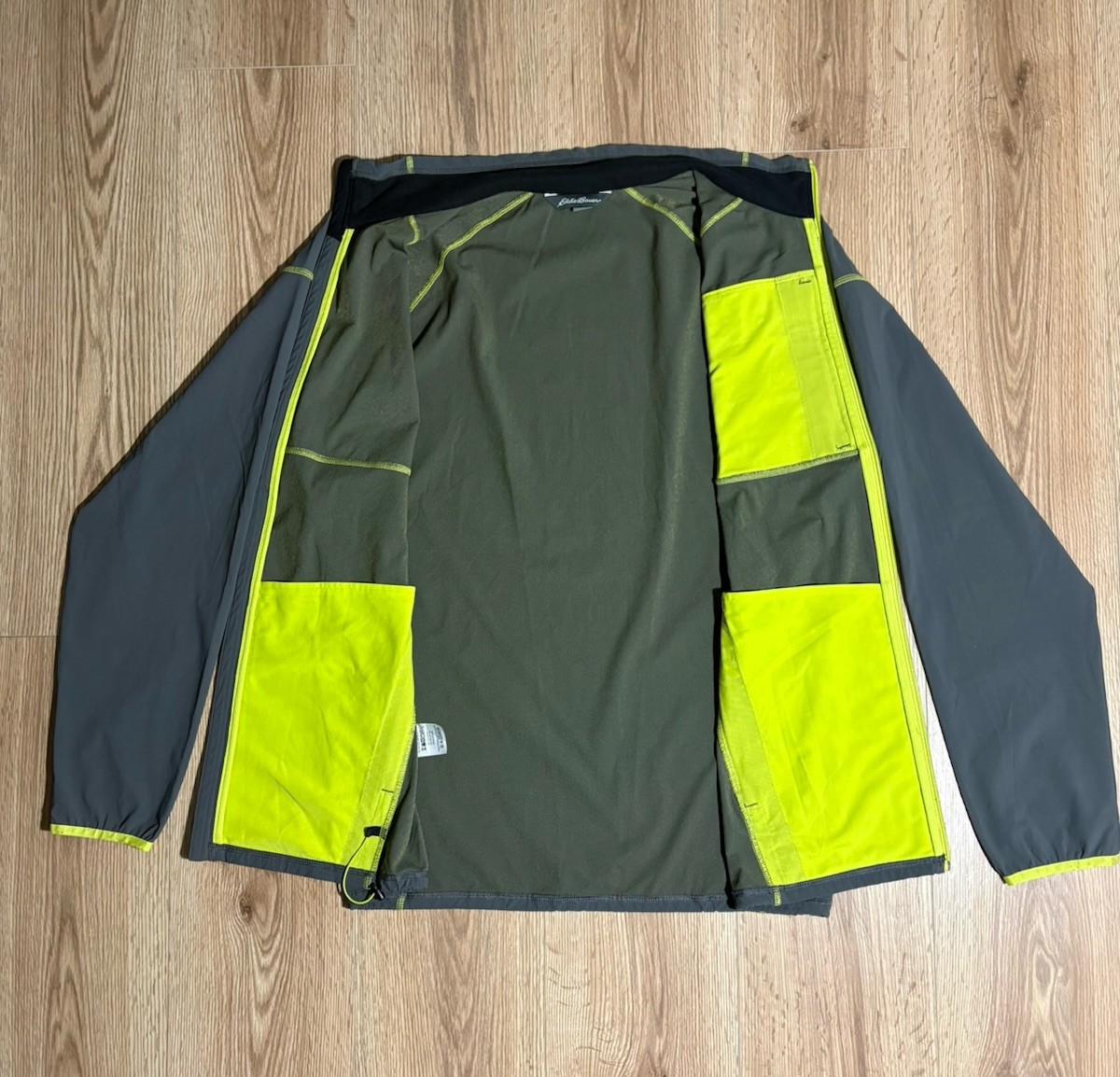 Eddie Bauer Softshell Jacket Gray Yellow Full Zip… - image 14