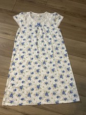 Vintage Lati Fashion Floral Night Gown Lace Details Blue Sleepwear Light Large