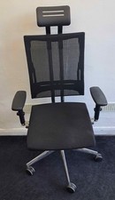Black mesh & chrome high back executive chairs with headrests