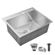 22 inch Drop-in Kitchen Sink, Stainless Steel Kitchen Sink Single Bowl, mount
