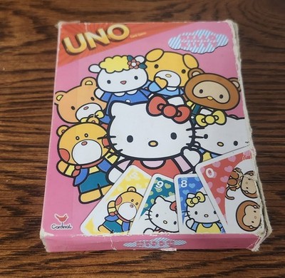 Rare Hello Kitty UNO Card Game Cardinal Hello Kitty Bow Rule 2012 Missing Cards