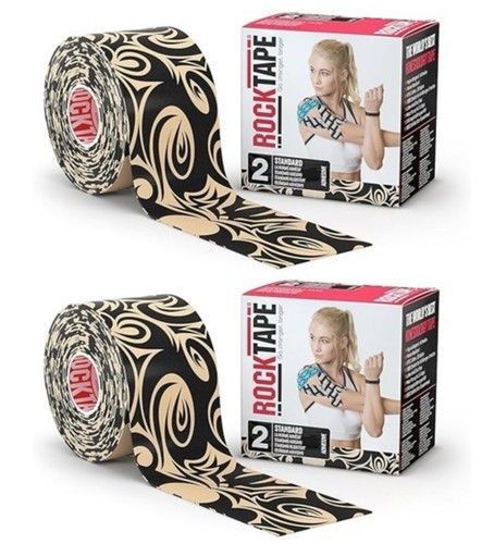 2 x ROCK TAPE Water Resistant Kinesiology Sports Tape, Hypoallergenic