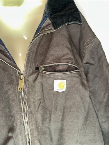 Carhartt Jacket Dark Brown Blanket Lined Corduroy Collar Coat 3Xl - Picture 2 of 9