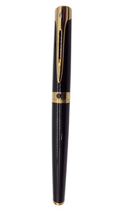 Waterman L'etalon Black Lacquer Gt Ballpoint Pen Black & Gold Needs Ink Cartridg
