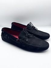 Scarpe da guida Tod's Ferrari Gommino mocassini scamosciati uomo UK 9,5 nere testurizzate