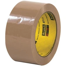 2" x 55 yds. Tan 3M 371 Carton Sealing Tape 1.9 Mil 6 PACK