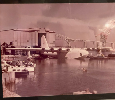 1947 Hughes H-4 Hercules AKA The Spruce Goose Floating in Long Beach Harbor, CA