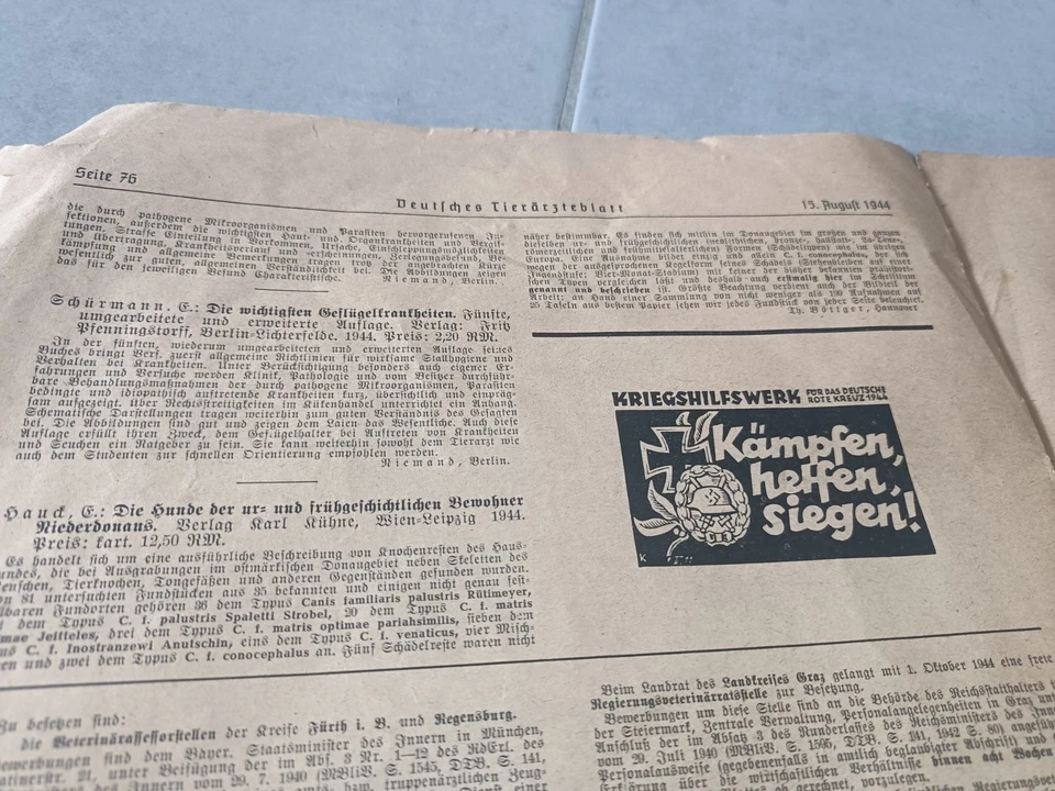 Journal allemand 15 Août 1944 Combat Normandie  - Photo 4/4