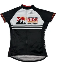 Ride The Rockies Denver Post Large Womens Bicycle Full Zip Jersey Back Pocket
