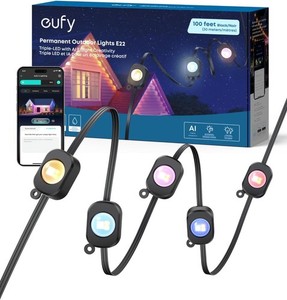 eufy Permanent Outdoor Lights E22 100ft 60 Triple-LED Lights IP67 String Lights