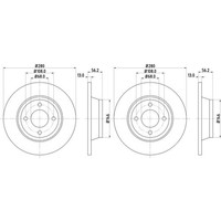 2X Hella Pagid Bremsscheiben Ø280Mm Vorne Passend FüR Audi 80 53922