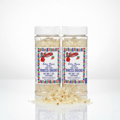 2 PACK Bolner's Fiesta Minced Onions 7 oz Bottles Extra Fancy Texas