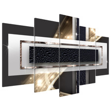 Wandbild Night Storm - MDF / Leinwand - Mehrfarbig - 200 x 100 cm
