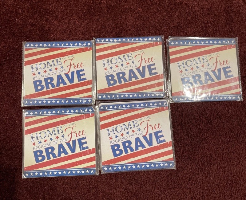 Veterans Of Foreign Wars Home Of The Free Because Of The Brave Coasters 8 Total!