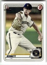 2020 Bowman #BP-140 Nick Bennett 1st Prospects Milwaukee Brewers Baseball