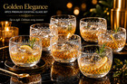 Set of 6 Pasinski roly poly double old fashion 22K gold glasses — photo 1
