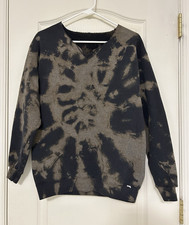 Gildan Unisex S Tie-Dye V-Neck Pullover Sweatshirt Long Sleeve Applique