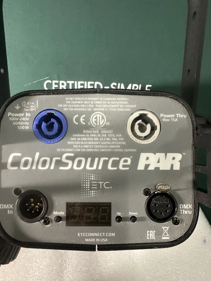 ETC ColorSource PAR LED Wash Lights – DMX, RGB-L, Intertek 3060167. - Image 2 of 4