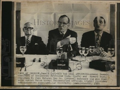 1973 Moscow Armand Hammer Chairman Occidental Petroleum Corp 8x11 Wirephoto