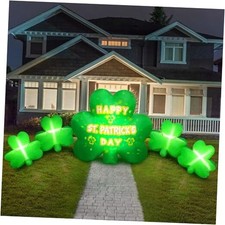 10.5FT Length St. Patricks Inflatables Shamrocks Built in Flash LED Lights for