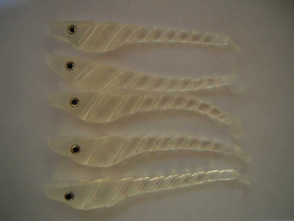 Leurre souple peche Delalande Lud'o 13cm Translucide lot de 5 leurres