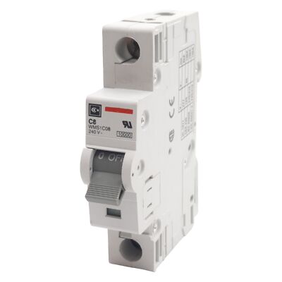 Cutler-Hammer WMS1C08 Circuit Breaker, 1-Pole, 8A 240/415VAC, DIN Rail