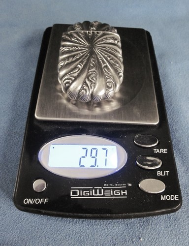 Antik Streichholz Vesta Halter Etui viktorianische Münze Silber Repousse aufklappbar 2 1/2" - Bild 6 von 6