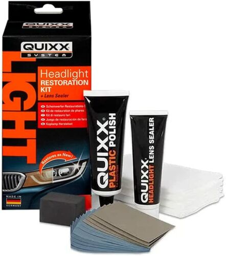 QUIXX System Headlight Restoration Kit (QHRK1) For Yellowing Dry Lights Car Bike - Afbeelding 1 van 7