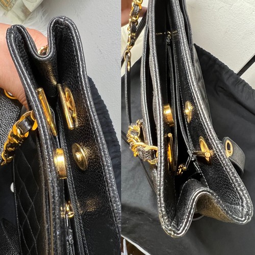 Chanel Tote Chain Shoulder Bag Black Caviar - Picture 13 of 23