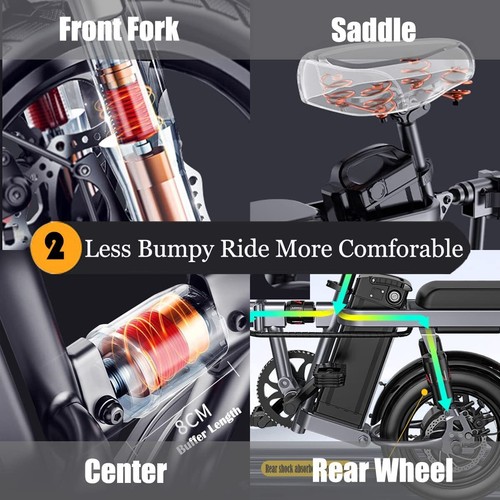 ENGWE 2PCS 14" 48V 350W 10Ah Folding City Electric Bicycles,UL 2849 Certified - Picture 10 of 11