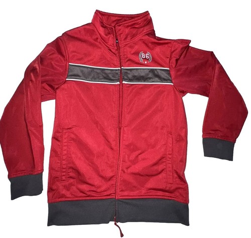 Gap Kids Youth Boys Red/Gray Stripe Zip Up Mock Neck Jacket Size Medium M (8) - Picture 2 of 10