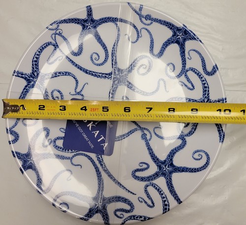 Caskata Melamine Set Starfish Dinner , Cereal , Tidbit Bowls Service For 4 Blue - Picture 8 of 17