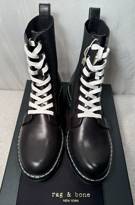 Rag & Bone Damen Stiefeletten UK 4 / 37 Shiloh schwarz Leder klobige Sohle