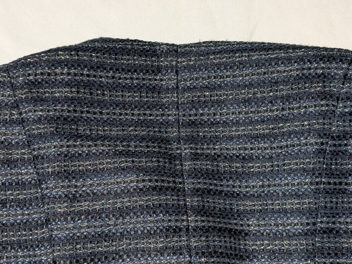 TART COLLECTIONS Women XS Blue Silver Combo Tweed Double Zip Blazer Moto Jacket - Picture 16 of 18
