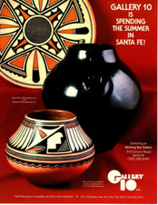 1984 AMERICAN INDIAN POTTERY EXHIBIT AD, MARGARET TAFOYA, ARTIST, GALLERY ADVERT