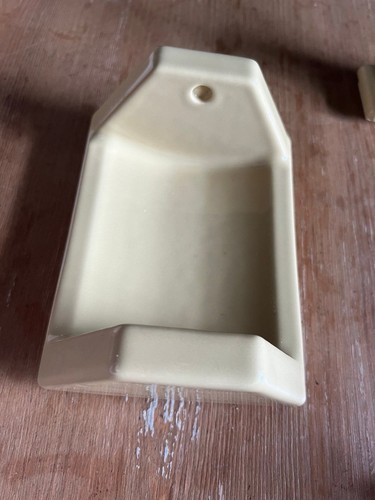 4pc VTG Harvest Gold Yellow Mid Century Modern Toilet Paper Towel Soap Holder - Picture 3 of 9