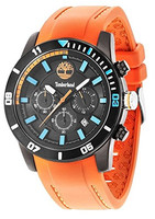 Timberland Men's Quartz Watch With Black Dial Analogue Display And Orange Silico Timberland Men's Quartz Watch With Black Dial Analogue Display And Orange Silico