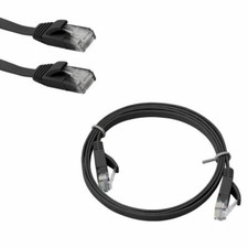 Cat6 Flat Ethernet Patch Internet LAN Network Cable Modem Router Cord 3FT Black