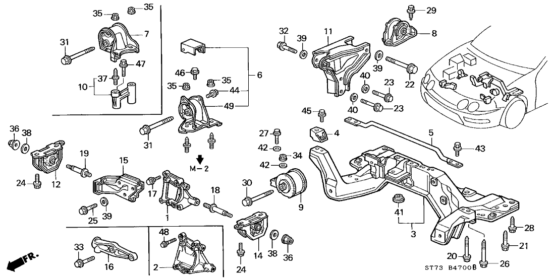 HONDA GENUINE REAR ENGINE MOUNT TYPE-R INTEGRA DC2 DB8 CIVIC EK9