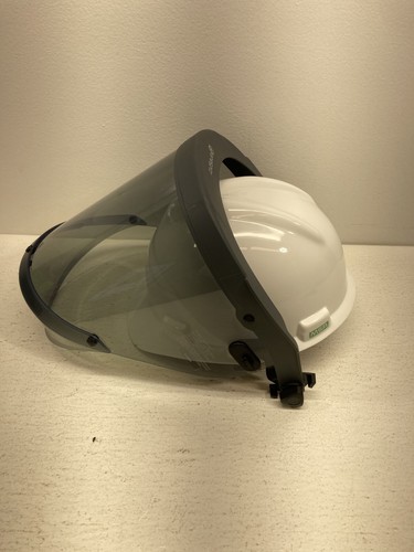 MSA 12 Cal Enespro Face Shield con staffa scanalata e cappello rigido bianco H12HTH taglia Md - Foto 4 di 14
