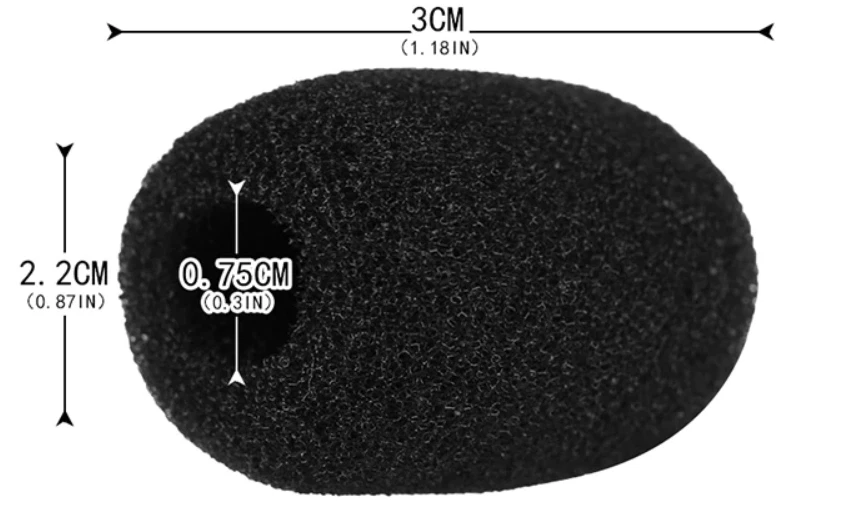 Bonnette Micro cravate / micro casque en mousse noire HAUTE DENSITE X2 - Photo 1/2