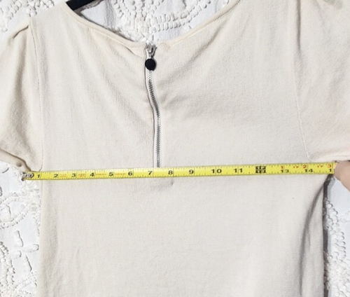 Anthropologie HWR Sweater Womens S Cream Black Rainbow Geometric Officecore Fem - Picture 8 of 11