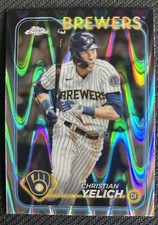 2024 Topps Chrome Christian Yelich Raywave Refractor Card 