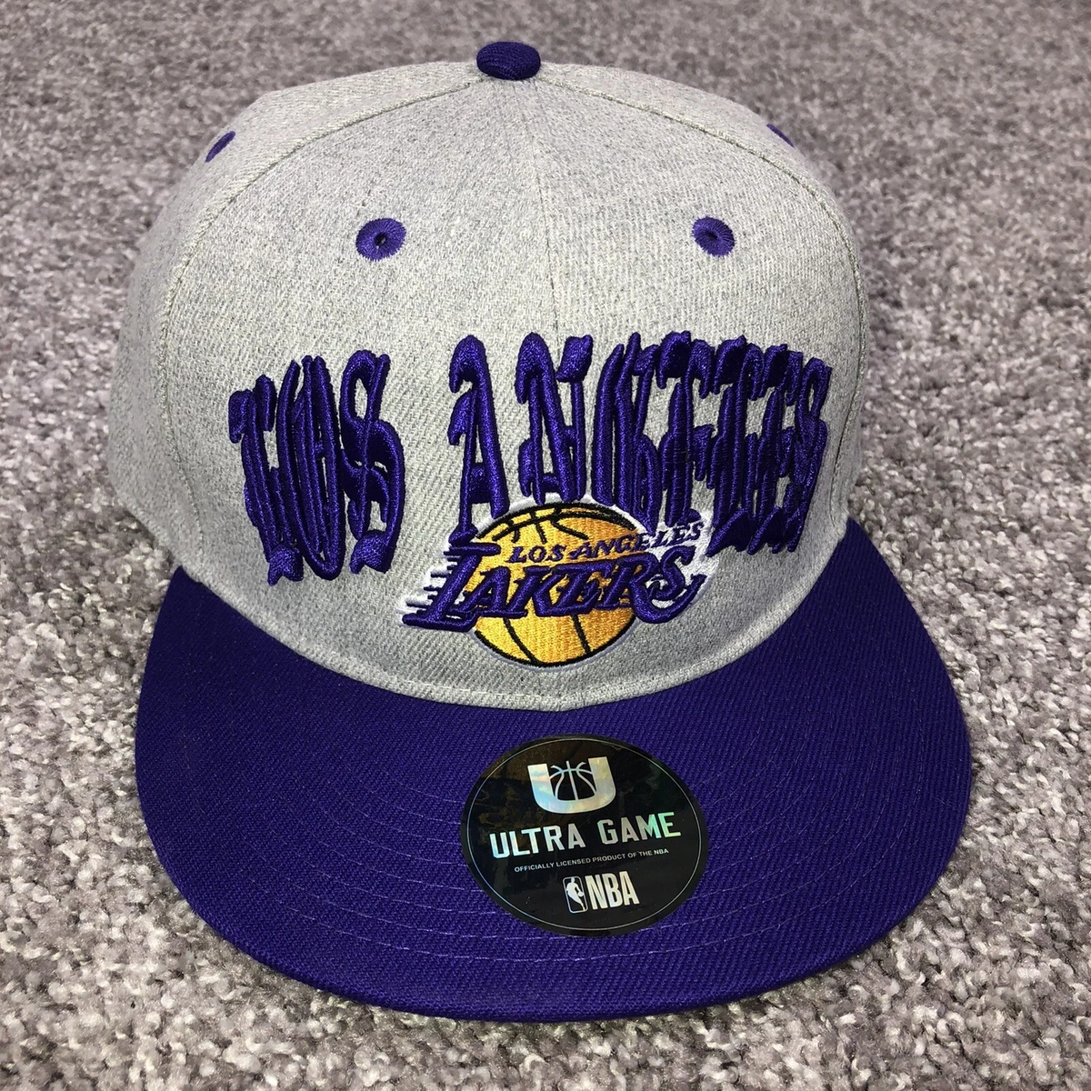 Ultra Game Hat NBA Los Angeles L.A Lakers Lebron James Unisex Snapback Hat Gray
