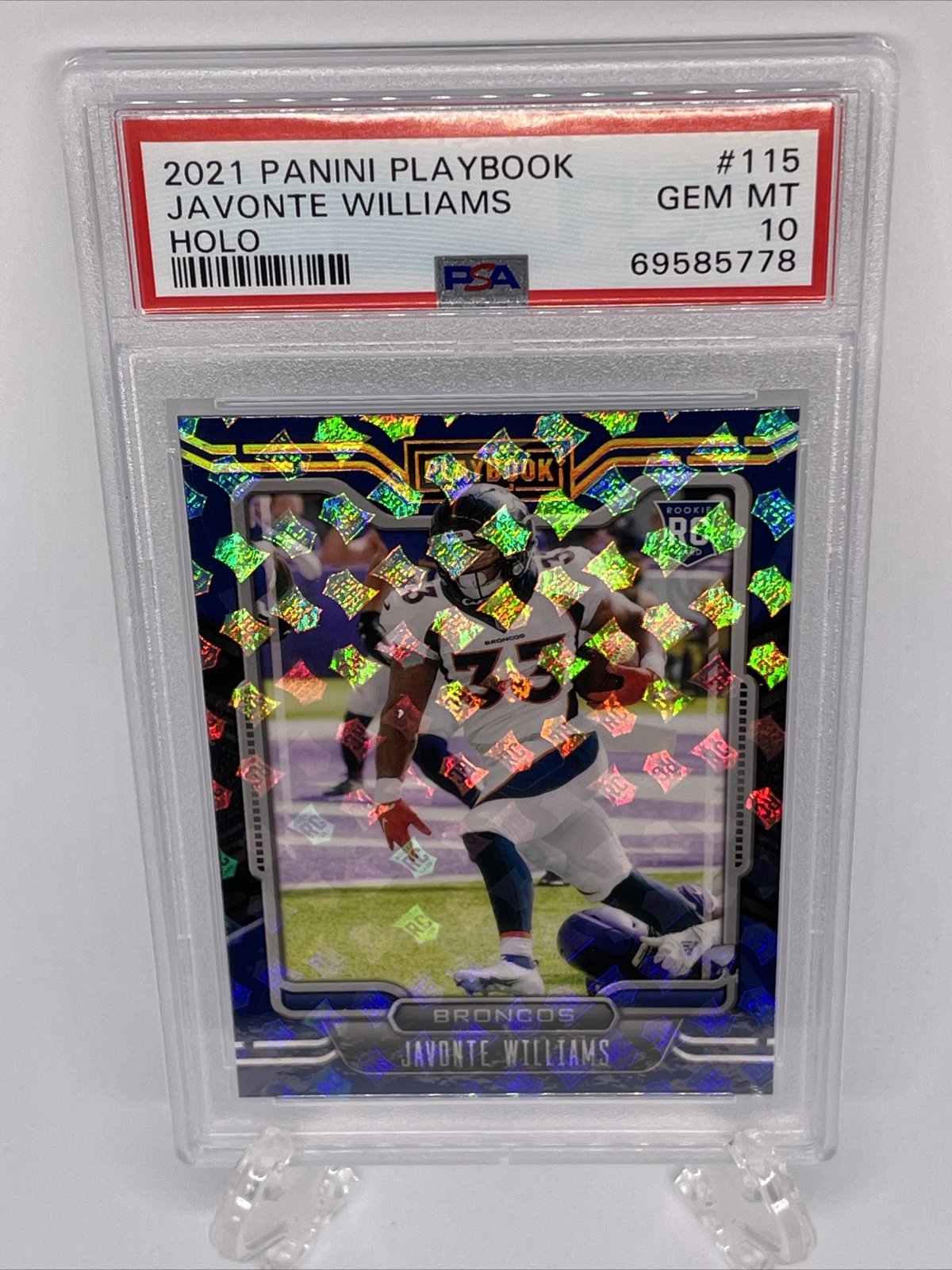 Javonte Williams Panini Playbook #115 Holo