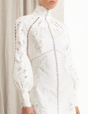 long dress with beads Bead Sequin Mesh A-line Long Dress Side Cape Long Sleeves GLGL3494 main image 1