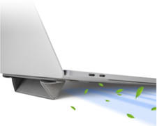 Flat Foldable Laptop Tablet Stand  Invisible Lightweight Laptop Stand In Black