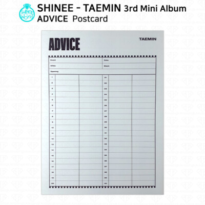 SHINee Taemin 3rd Mini Album Advice Official Postcard Folded