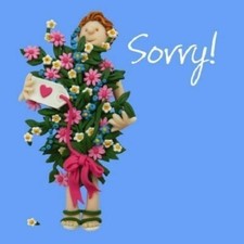Sorry flowers Holy Mackerel Birthday Card