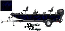 Dark Blue Boat Wrap Camo Chameleon Abstract Digital Fishing Decal Vinyl Graphic